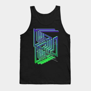 Geometric abstract blue green Tank Top